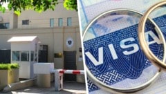 In der österreichischen Botschaft in Pakistan (oben) wartet das Visum für die Afghanin. 