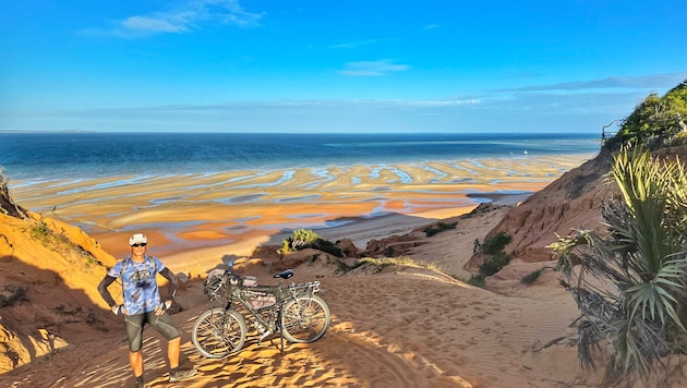 Erwin Schmidt auf einem 100 Kilometer langen Tagesausflug an einem 50 Kilometer langen ...