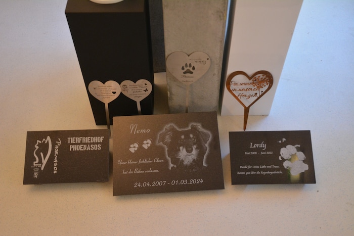Auch Grabschilder sind machbar.