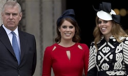 Ex-Prinz Andrew mit seinen Töchtern Eugenie und Beatrice