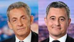 Von links: Frankreichs Ex-Präsident Nicolas Sarkozy und Justizminister Gérald Darmanin