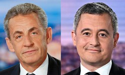 Von links: Frankreichs Ex-Präsident Nicolas Sarkozy und Justizminister Gérald Darmanin