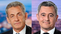 Von links: Frankreichs Ex-Präsident Nicolas Sarkozy und Justizminister Gérald Darmanin