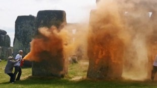 Im Sommer 2024 hatten Mitglieder der Gruppe „Just Stop Oil“ den Steinkreis Stonehenge mit ...