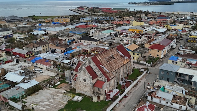 Schäden nach dem Hurrikan in Falmouth auf Jamaika