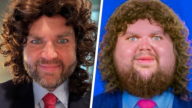 Der irre Gesichtsausdruck macht die Verkleidung von Vance perfekt.