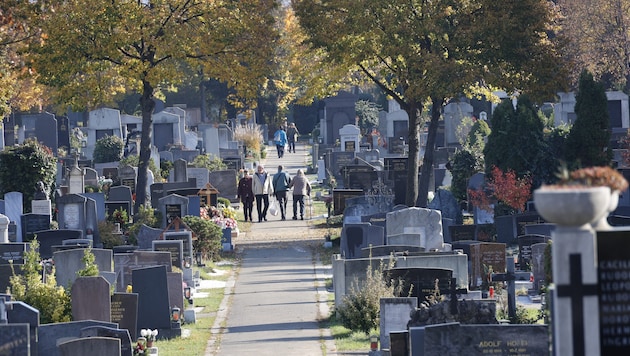 Auch am Grazer Zentralfriedhof wurden am 1. November Kränze niedergelegt.