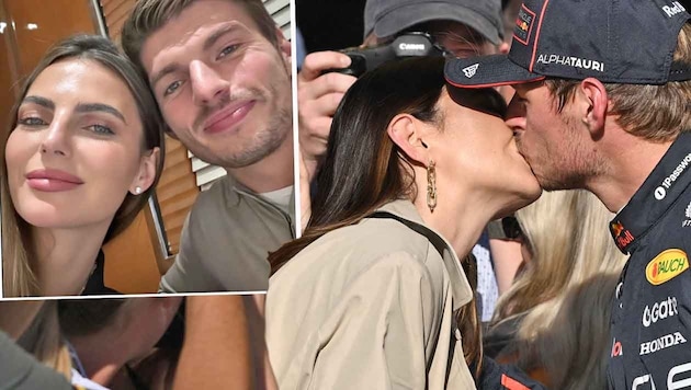 Max Verstappen und Kelly Piqet feiern Jahrestag.