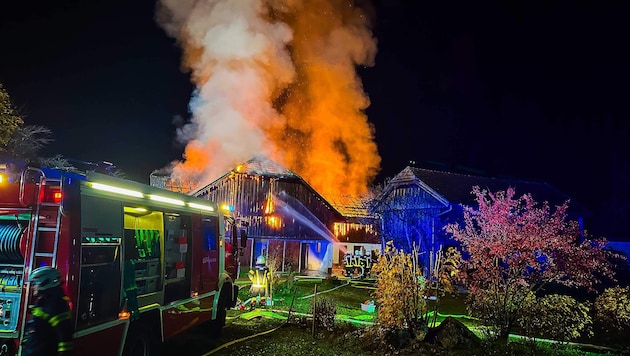 Der Stall wurde völlig zerstört.