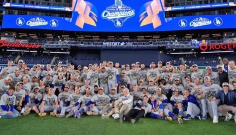 Champions! Die Dodgers dürfen jubeln.