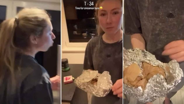 Mikaela Shiffrin gönnt sich um 5.51 Uhr ein spezielles Frühstück.