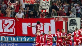 Großer Jubel beim GAK und seinen Anhängern im Spiel gegen Altach.