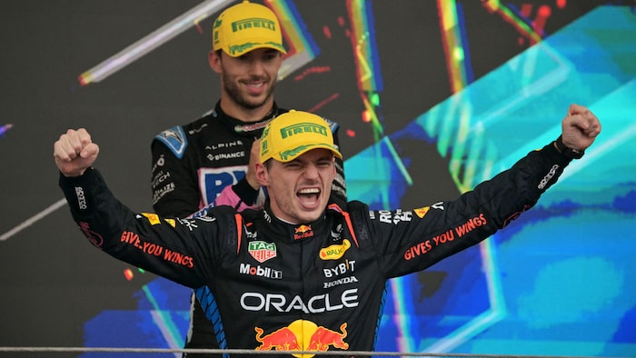 Nach seiner spektakulären Aufholjagd im vergangenen Jahr jubelte Verstappen ausgelassen.
