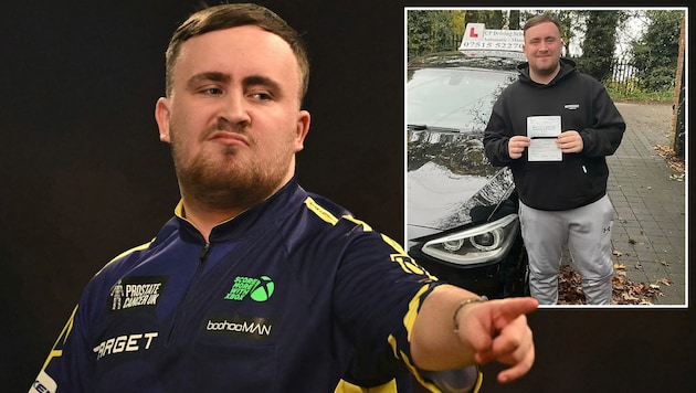 Darts-Weltmeister Luke Littler darf endlich Auto fahren.
