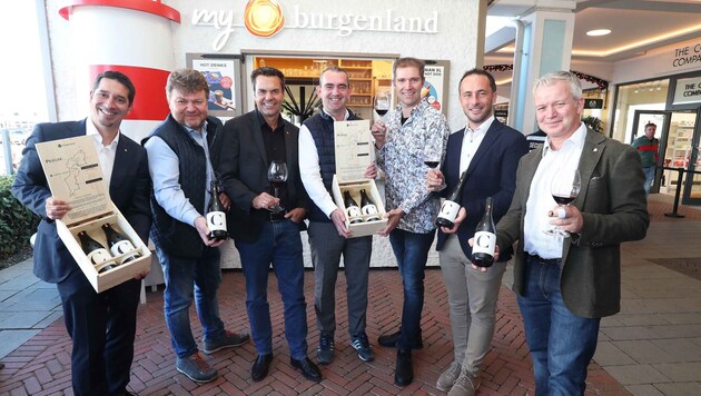 Wein-Burgenland-Chef Christian Zechmeister, Albert Gesellmann, Tourismus-Geschäftsführer Didi ...