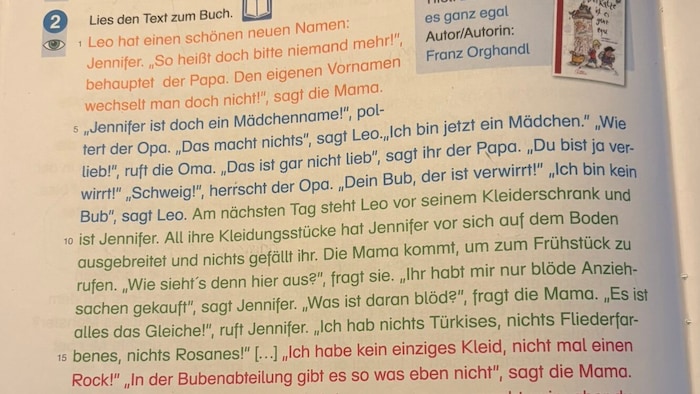 Ein Ausschnitt aus dem Text eines Schulbuchs, den so manche Eltern irritierend finden.