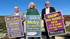 Grün, Tatar und Steiner (v. li.) stellten bei strahlend-blauem Himmel über dem Schloss Esterházy ...