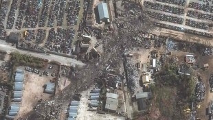 Dieses Satellitenbild zeigt die Absturzstelle in Louisville.