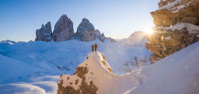 Die berühmten Drei Zinnen und das Bergsteigerehepaar Czerny-Lattner