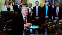 Donald Trump bei seiner jüngsten Verkündung im Oval Office