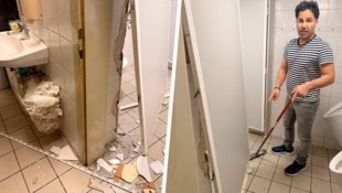 Die englischen Hooligans hinterließen eine Spur der Verwüstung im Café Bali.