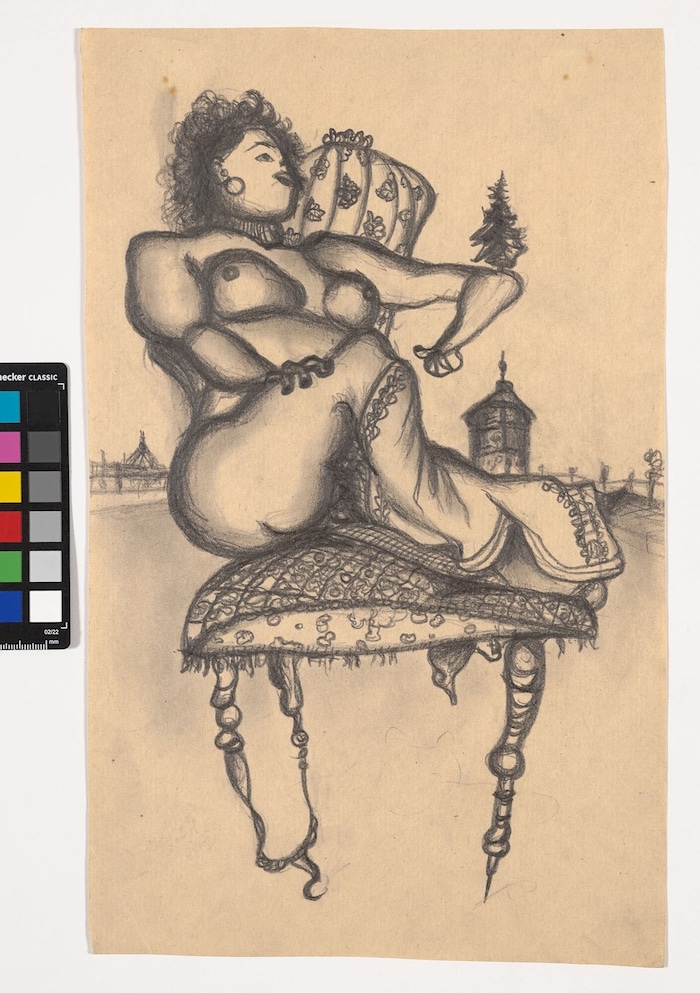 Arnulf Rainer: Blatt ohne Titel (1949; mit dem Vermerk: „A. Rainer. Besitz: E. Fuchs)