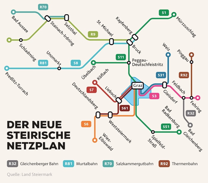 Der Netzplan im steirischen Nahverkehr.