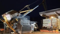 Der umgestürzte Baukran in der Radetzkystraße