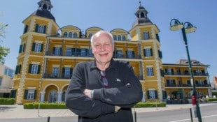 Pfister Trainer-Guru Otto Pfister beim Besuch in Kärnten, hier am Schlosshotel in Velden.