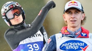 Marius Lindvik (li.) wehrt sich gegen die Aussagen von Daniel Tschofenig.