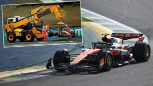 Während Lando Norris (re.) den Sprint-Sieg nach Hause fuhr, kam sein Teamkollege Oscar Piastri ...