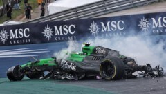 Der schwer beschädigte Bolide von Gabriel Bortoleto