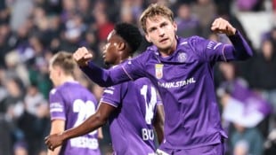 Großer Jubel bei der Wiener Austria und bei Matchwinner Marko Raguz über drei Punkte.