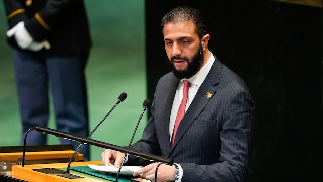 Der syrische Interimspräsident Ahmed al-Sharaa bei der Generaldebatte der UNO-Vollversammlung im ...