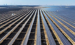 Eine Photovoltaik-Anlage in Lingwu in der nordchinesischen Region Ningxia