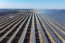 Eine Photovoltaik-Anlage in Lingwu in der nordchinesischen Region Ningxia