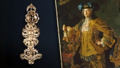 Links: Der Florentiner Diamant aus dem Habsburger Schatz. Rechts: Franz Stephan, Großherzog der ...