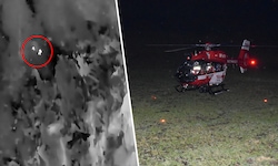 Mittels Drohne konnte das Duo lokalisiert werden. Im Anschluss wurden die Jäger mit dem RK-2 ...