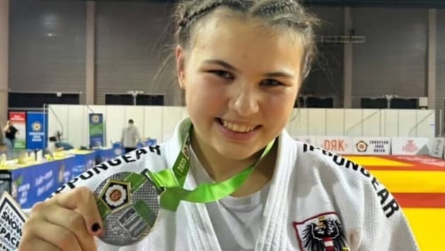 Konnte am Ende doch lachen: Judoka Michaela Höllwart.