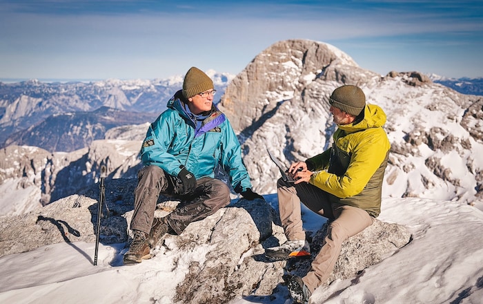 Berglegende Robert Schauer im Gespräch mit Hannes Wallner von der „Bergkrone“.