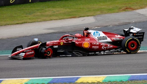 Der beschädigte Bolide von Charles Leclerc