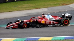 Der beschädigte Bolide von Charles Leclerc
