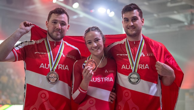 Patrick Schnetzer, Lorena Schneider und Stefan Feurstein (v. l.) durften bei der ...