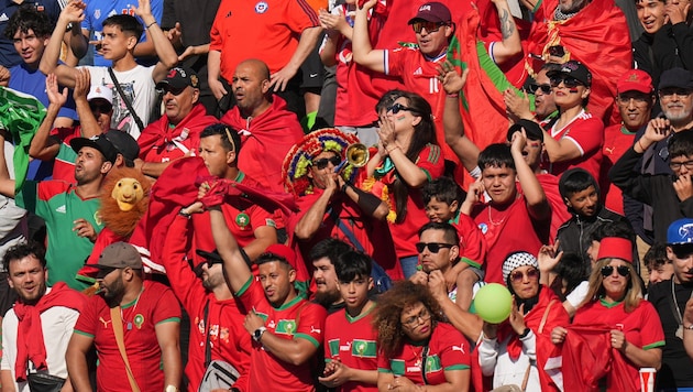 Jubel bei den Fans aus Marokko.
