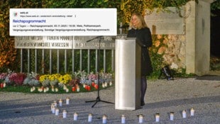 Vizebürgermeisterin Raggl-Mühlberger (FPÖ) bei der Gedenkveranstaltung am 5. November im Welser ...