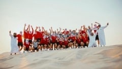 Bei Traumwetter machte Österreichs U17-Team in Doha eine Wüstensafari.