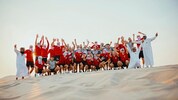 Bei Traumwetter machte Österreichs U17-Team in Doha eine Wüstensafari.