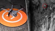 Das Hightech-Fluggerät entdeckte die beiden Jäger im steilen Gelände (rechts im roten Kreis).
