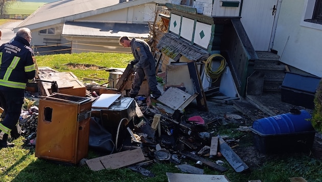 Die Küche wurde komplett zerstört.