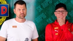 Rapid-Sportchef Markus Katzer (li.) und Trainer Peter Stöger
